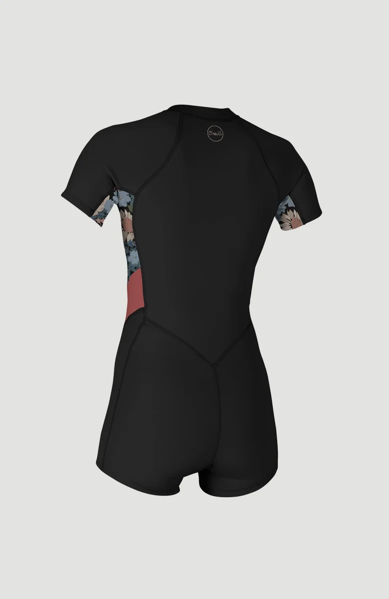 Bahia 2/1mm Front Zip Shortsleeve Spring Wetsuit | BLACK/TWIGGY/TEA ROSE – Image 3
